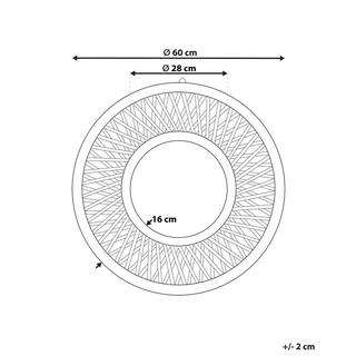 Beliani Wandspiegel aus Bambusholz Boho BACATA  