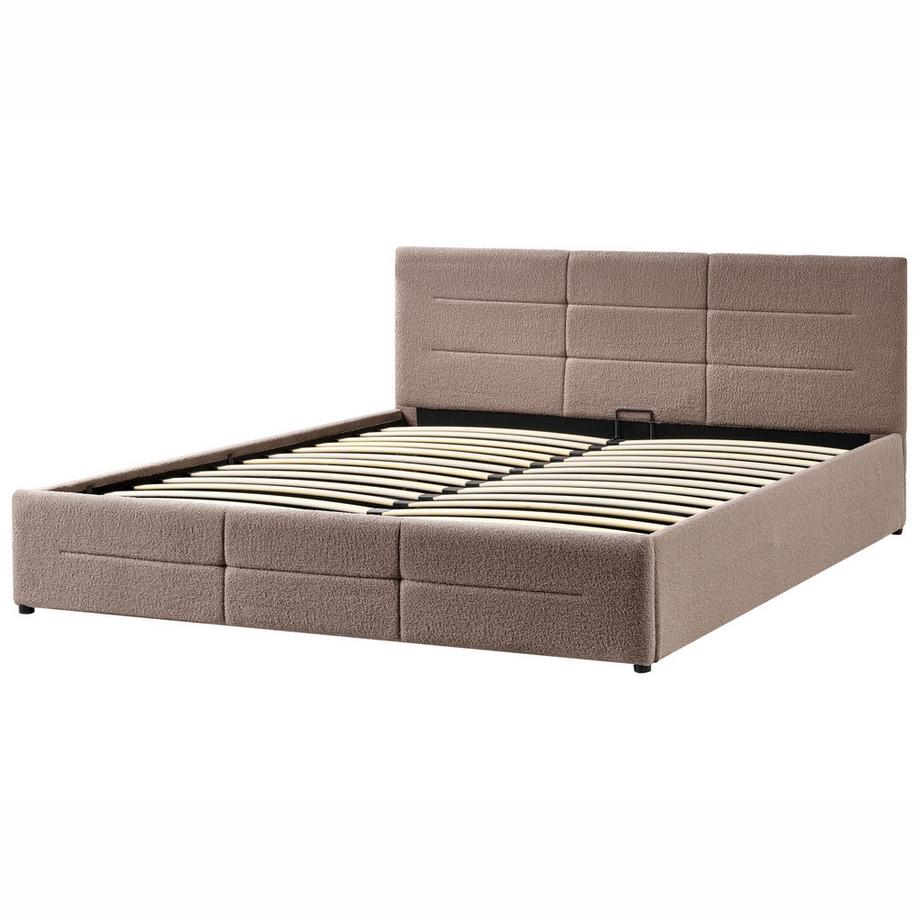 Beliani Letto contenitore en Bouclé  MASSOGNES  