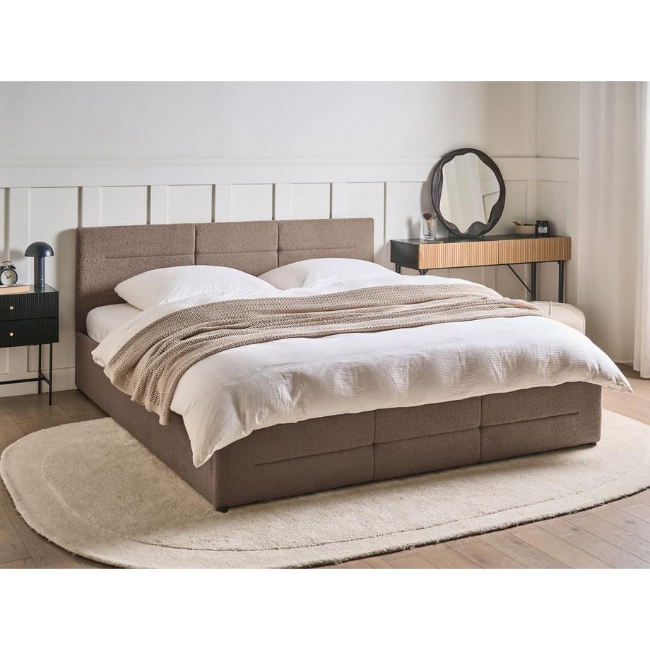 Beliani Letto contenitore en Bouclé  MASSOGNES  