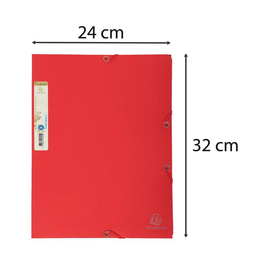Exacompta Chemise 3 rabats à élastique carte recyclée 380g/m2 Forever - A4 - x 25  