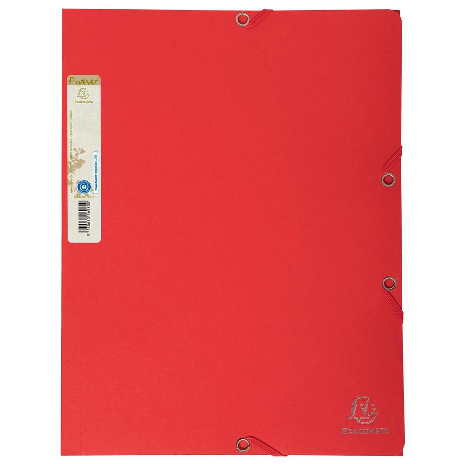 Chemise 3 rabats à élastique carte recyclée 380g/m2 Forever - A4 - x 25
