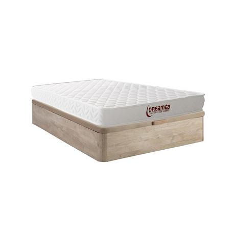 Vente-unique Ensemble 140 x 190 cm sommier coffre naturel clair + matelas mémoire de forme ép.15cm - PELOPS de DREAMEA  