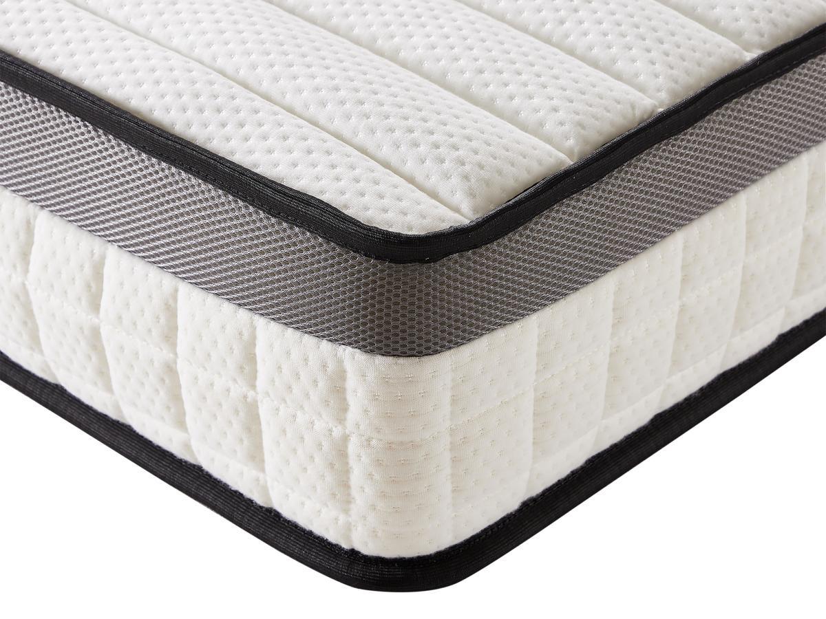 Vente-unique Ensemble 90 x 190 cm sommier coffre naturel clair + matelas mousse mémoire de forme ép.19cm - ORTHOMEMORY de DREAMEA  