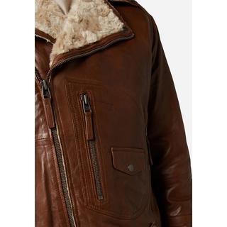 RICANO  Lederjacke Harlem - Bikerstil mit Fellfütterung 