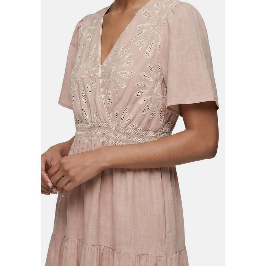 Roberta Rossi Robe longue à col en V brodée et jupe à volants  
