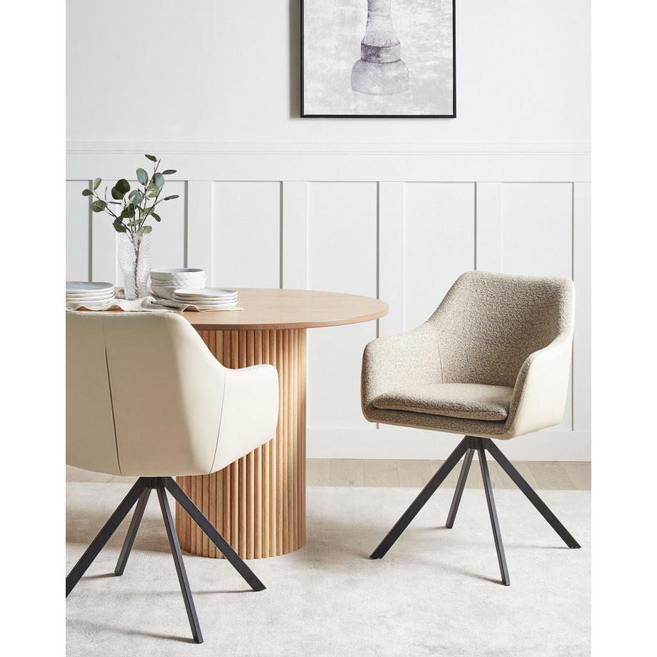 Beliani Set di 2 sedie da pranzo en Tessuto Minimalista LITHIA  