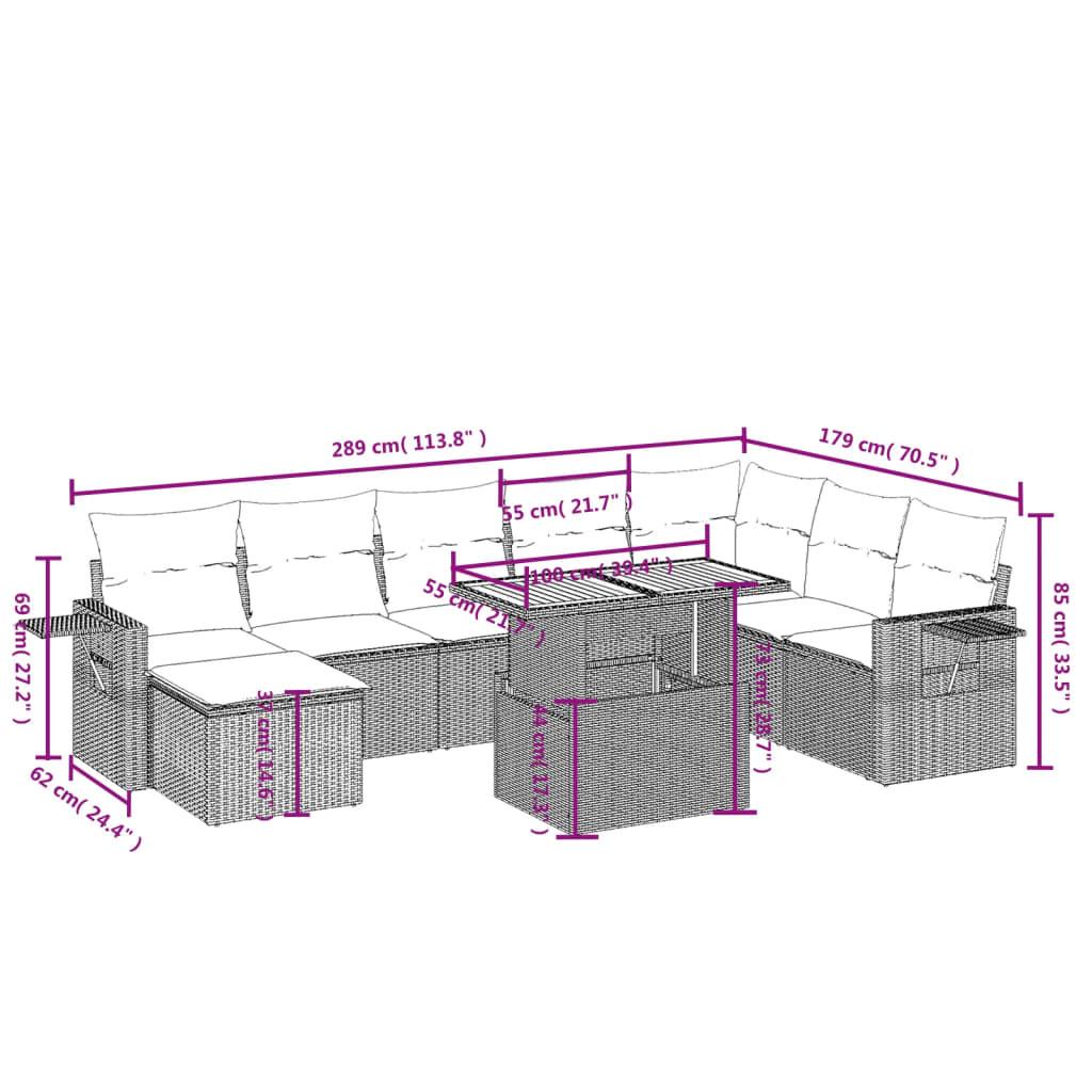 VidaXL set divano da giardino Polirattan  