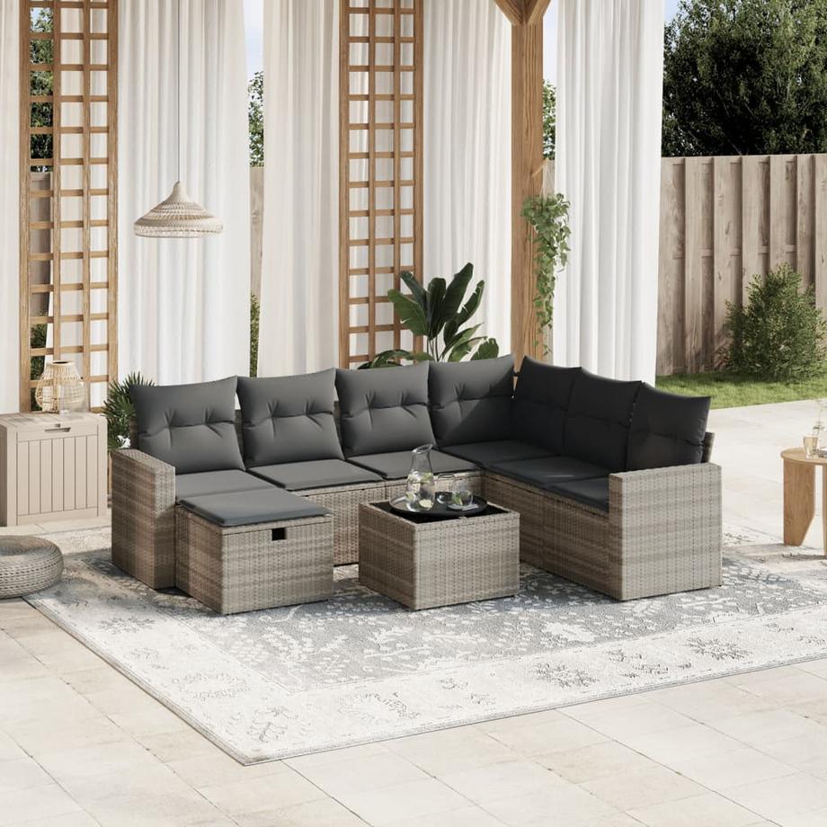VidaXL set divano da giardino Polirattan  