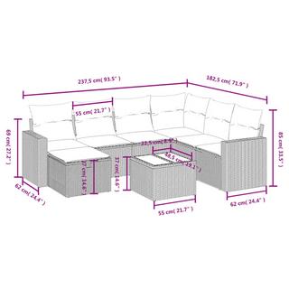 VidaXL Garten sofagarnitur poly-rattan  