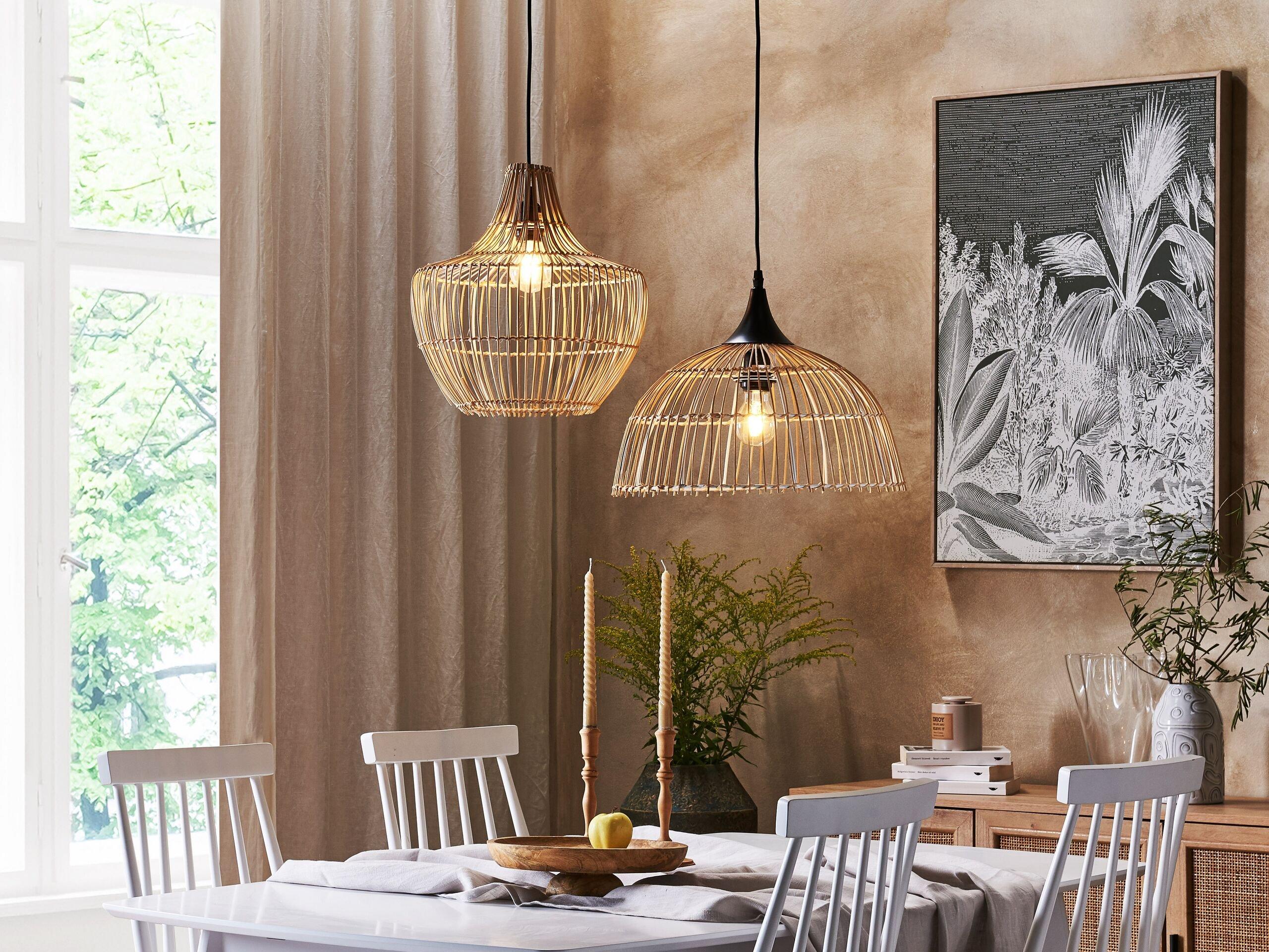 Beliani Lampadario en Rattan Boho BARARIS  