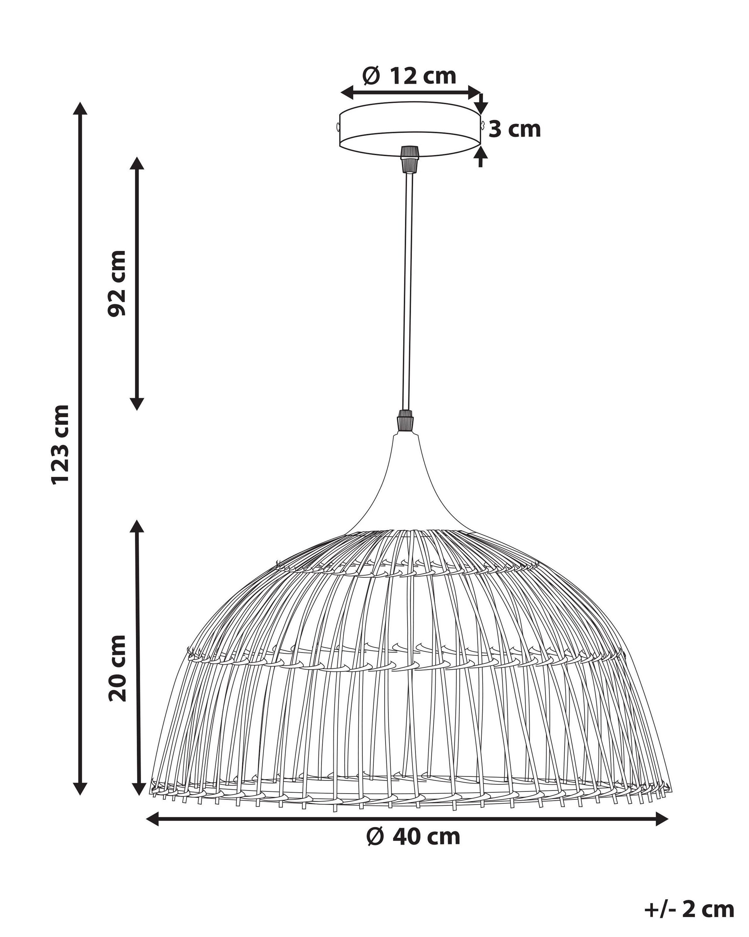 Beliani Lampadario en Rattan Boho BARARIS  