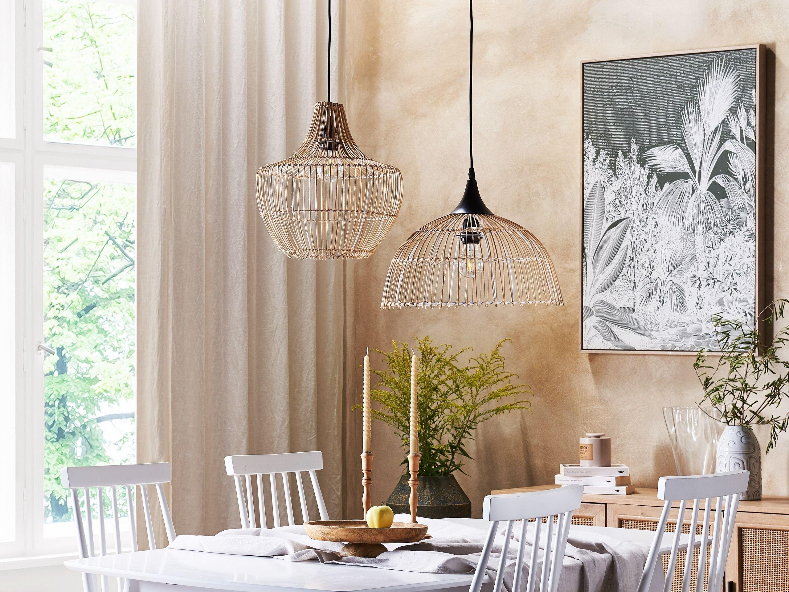 Beliani Lampadario en Rattan Boho BARARIS  