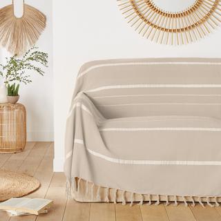 La Redoute Intérieurs Nedo Gestreifter Sofa-Überwurf mit Fransen  