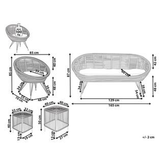 Beliani Set divani con tavolino en Rattan Boho MARATEA/CESENATICO  