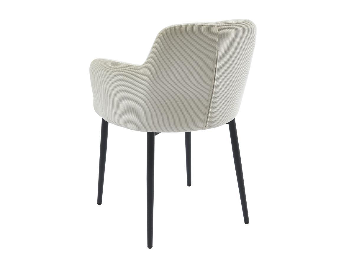 PASCAL MORABITO Lot de 6 chaises en velours côtelé et métal - Crème - CELOLA de Pascal MORABITO  