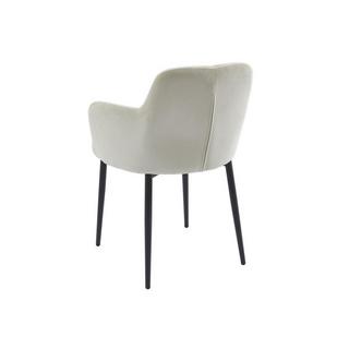 PASCAL MORABITO Lot de 6 chaises en velours côtelé et métal - Crème - CELOLA de Pascal MORABITO  