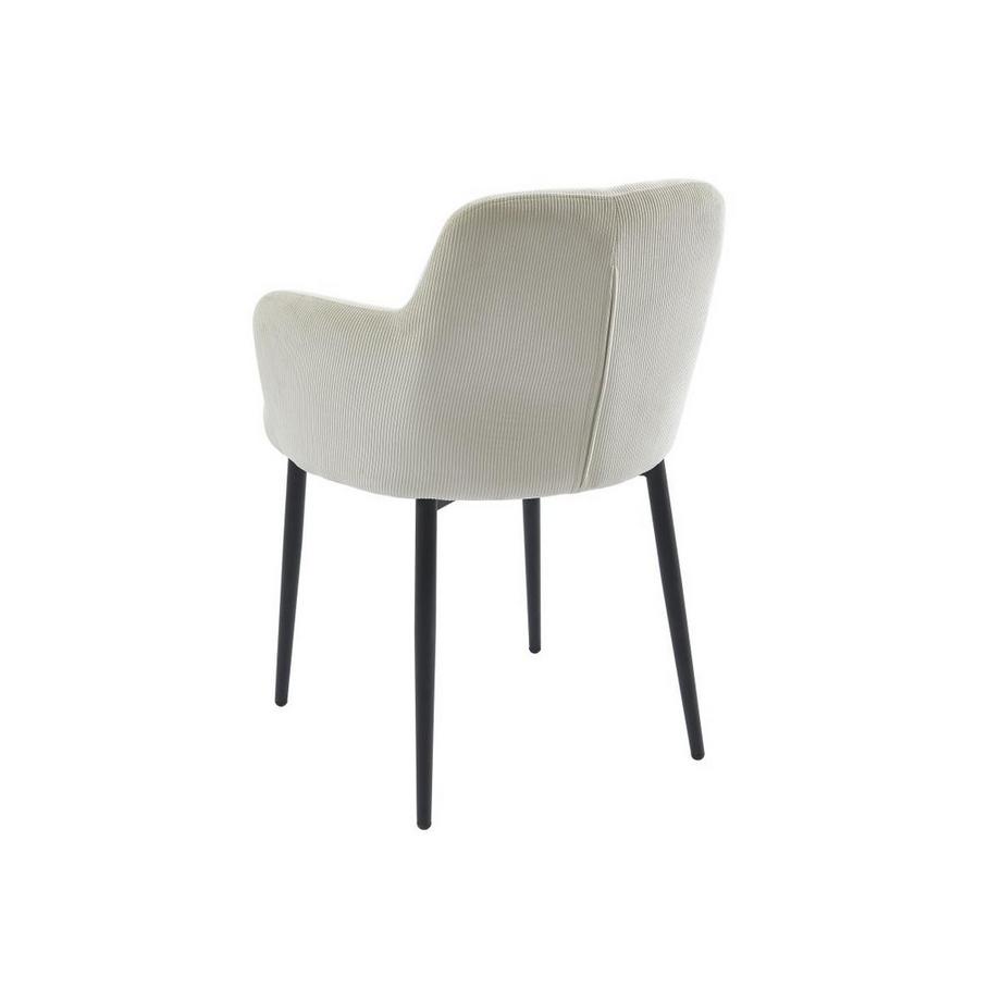 PASCAL MORABITO Stuhl 6er-Set - Cord & Metall - Cremefarben - CELOLA  von Pascal MORABITO  