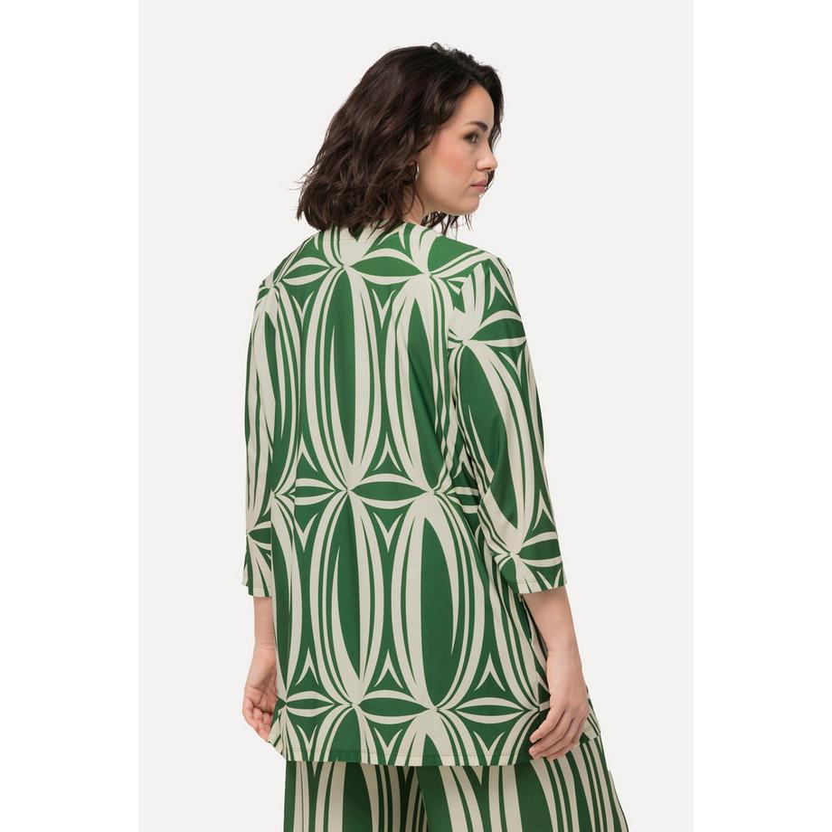 Ulla Popken Giacca Camicia Stampa Grafica Linea A Maniche 3/4  