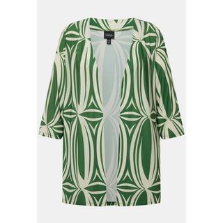 Ulla Popken Shirtjacke Grafischer Druck A-Linie 3/4 Arm  