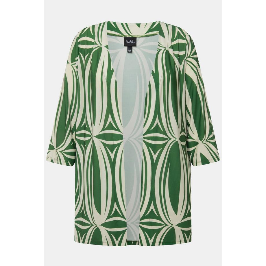 Ulla Popken Giacca Camicia Stampa Grafica Linea A Maniche 3/4  
