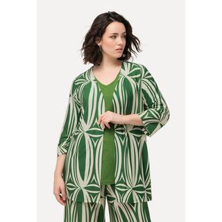 Ulla Popken Shirtjacke Grafischer Druck A-Linie 3/4 Arm  