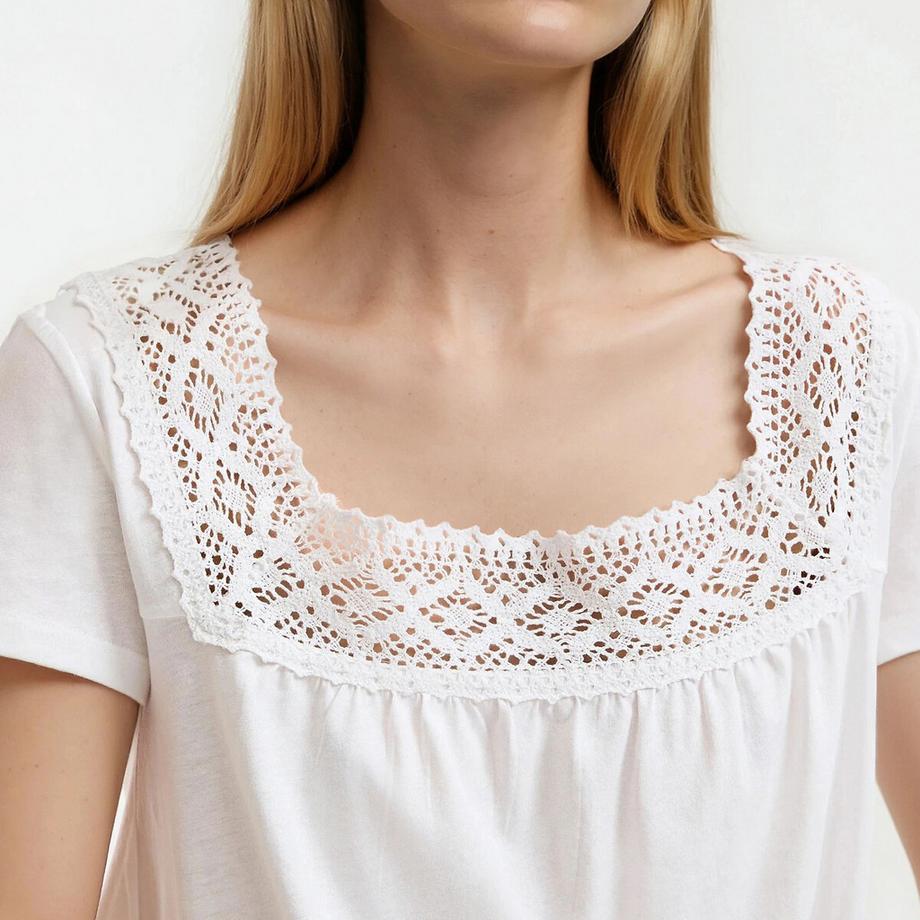 La Redoute Collections Nachthemd mit Spitze  