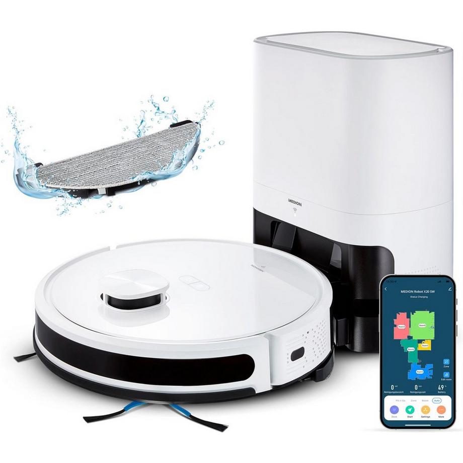 Medion Saugroboter X20 SW+ mit Absaugstation  