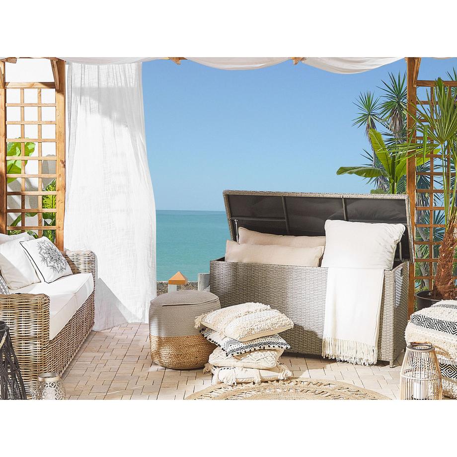 Beliani Aufbewahrungsbox aus PE Rattan Boho MODENA  