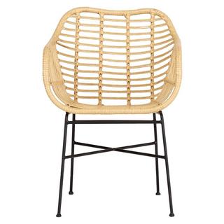 SCHOU Sedia da giardino AGNETE rattan, nero naturale SET DI 2  