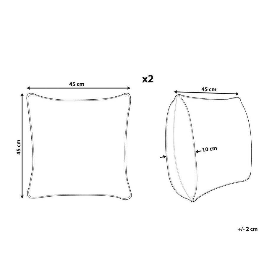 Beliani Dekokissen 2er Set aus Jute Boho PULICAT  