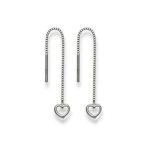 MUAU Schmuck  Ohrhänger Herz Weissgold 750, 51mm 