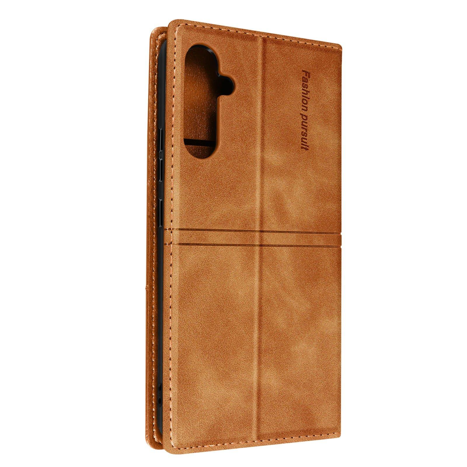 Avizar  Samsung A34 5G Wallet Etui Hellbraun 