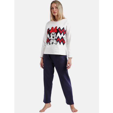 Admas  Pyjama tenue d'intérieur pantalon et haut Minnie Zigzag Disney 