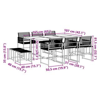 VidaXL set da pranzo da giardino Polirattan  