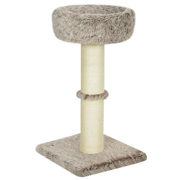 Arbre à chat de 87 cm de haut avec lit, tronc épais, arbre à chat avec griffoirs en sisal, pour chats jusqu'à 6 kg, intérieur, marron