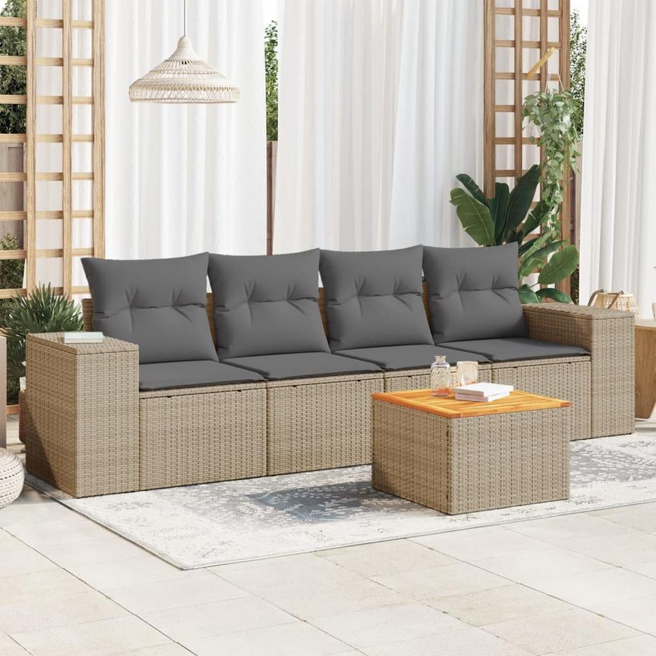 VidaXL set divano da giardino Polirattan  