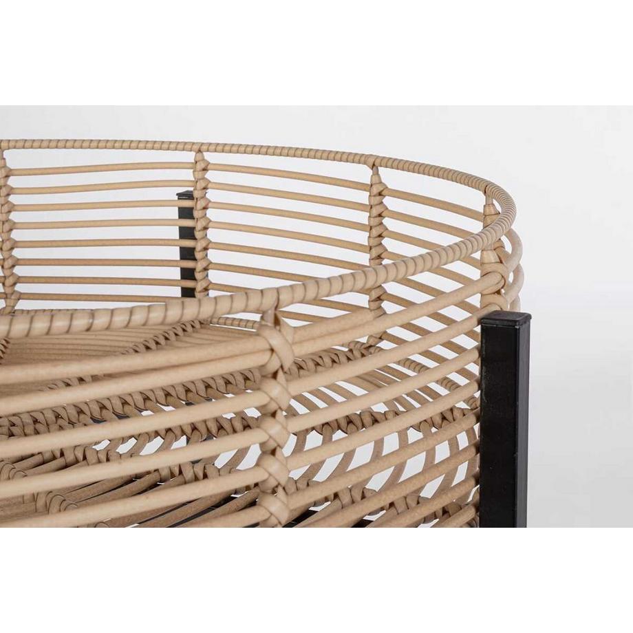 mutoni Tavolino Rendy nero naturale (set di 2)  