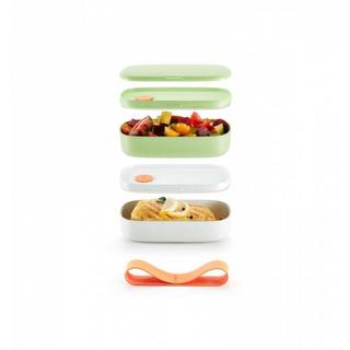 Lékué  Lékué Lunchbox to go Ensemble boîte repas 0,5 L Polypropylène (PP), Silicone Vert, Blanc 2 pièce(s) 