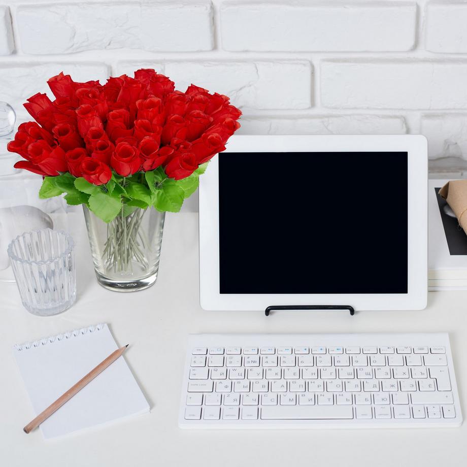 B2X  Rote Kunstrosen, 48 Stk. 