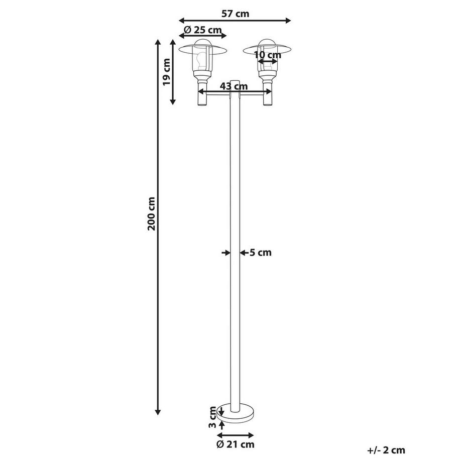 Beliani Lampione en Alluminio Retrò TIZU  