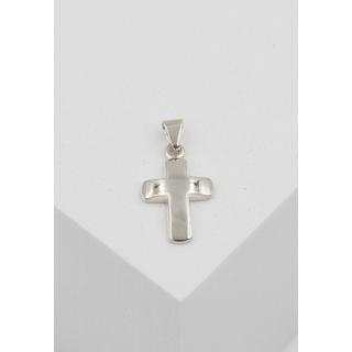 MUAU Schmuck  Anhänger Balken-Kreuz Weissgold 750, 18x9mm 