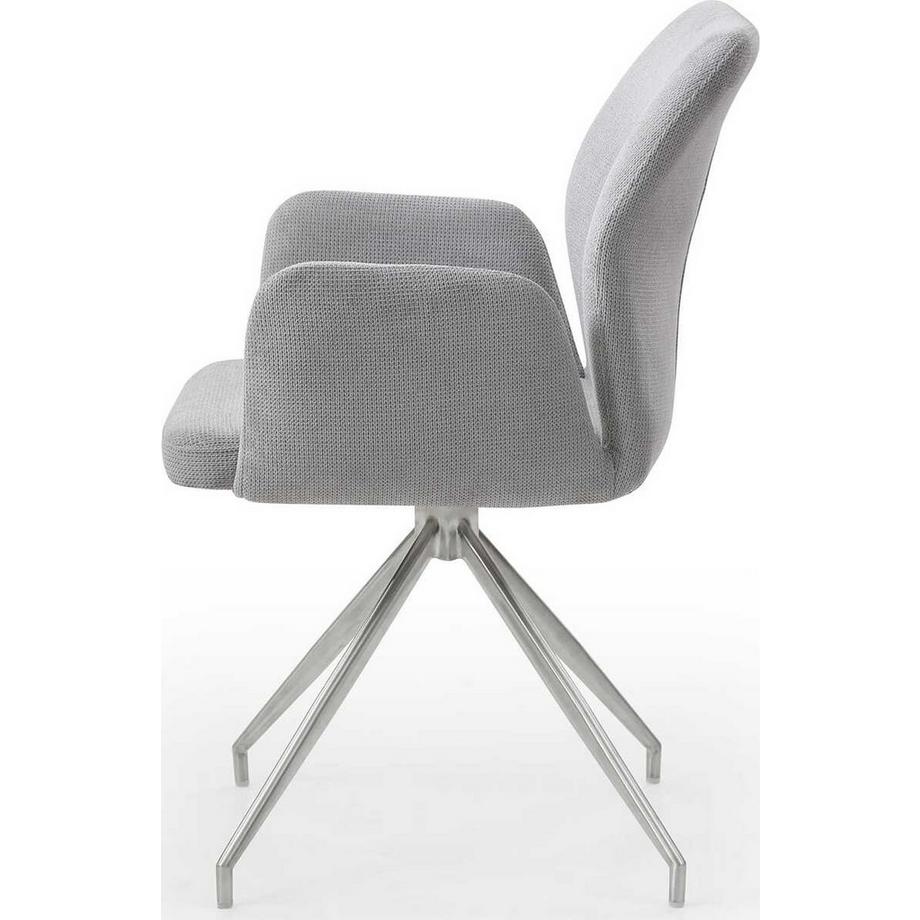 mutoni Chaise à accoudoirs avec fonction pivotante gris clair  