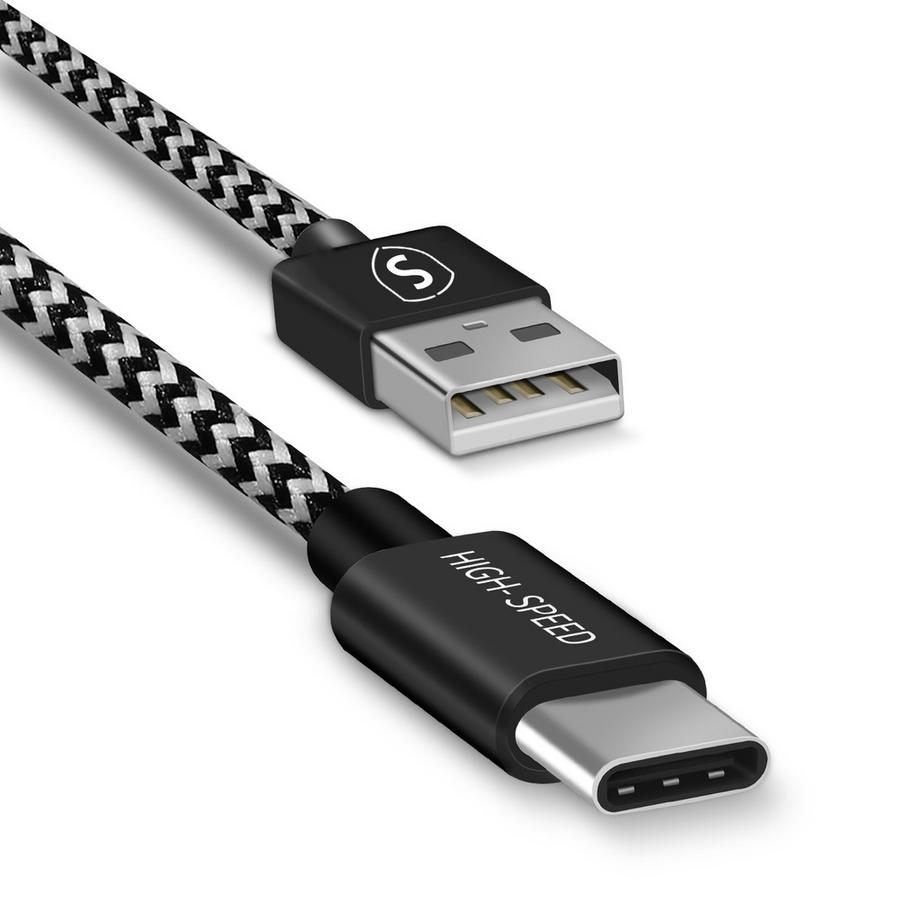 Skin USB-C-Kabel 2,4 A, 12 W, 0,25 m – Schwarz/Weiß