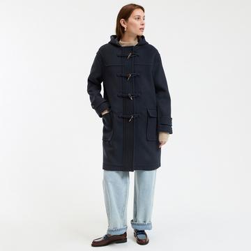 Halblanger Dufflecoat mit Kapuze