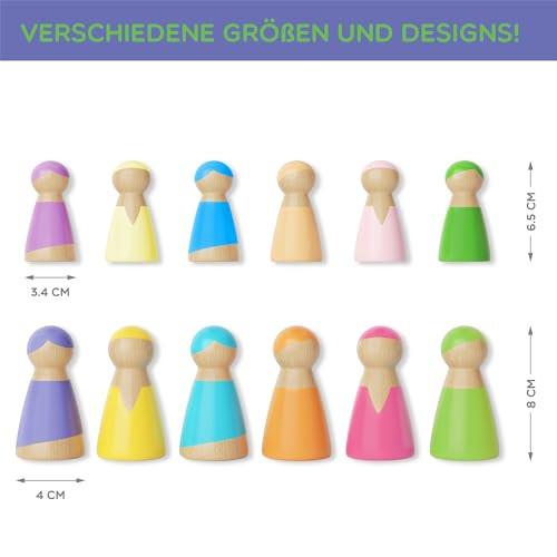 Activity-board  Regenbogen Holzfiguren: Waldorfspielzeug für Kinder ab 2 3 4 Jahren, Holzspielzeug für Kinder, 