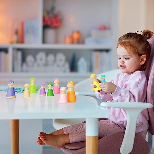 Activity-board  Regenbogen Holzfiguren: Waldorfspielzeug für Kinder ab 2 3 4 Jahren, Holzspielzeug für Kinder, 