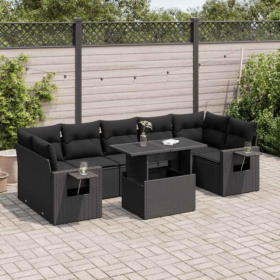 VidaXL set di divani da giardino Polirattan  