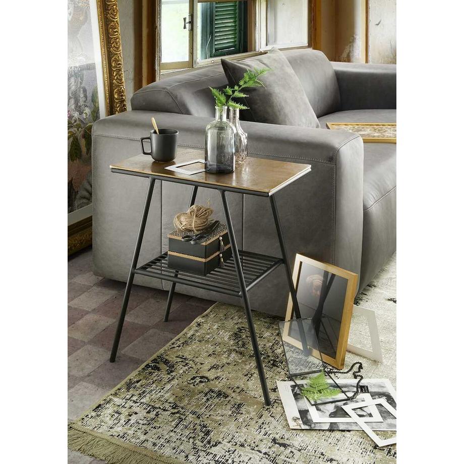 Tavolino Victory in alluminio oro antico 52x30