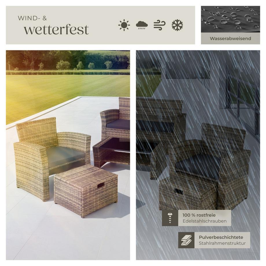 Tectake Salon de jardin MODÈNE pour 4 à 6 personnes  