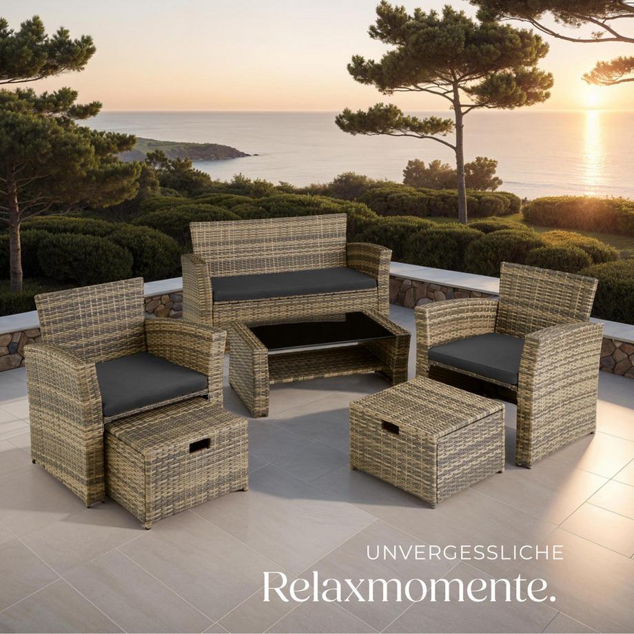 Tectake Salon de jardin MODÈNE pour 4 à 6 personnes  